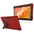thumbnail image 1 of FIEWESEY for Vankyo MatrixPad Z4 Case,Drop-Proof Shock-Resistant Hybrid case(with Stand) for Vankyo MatrixPad Z4/Z4 Pro/Llltrade 10 inch Tablet+Tempered Glass Screen Protector (Red/Black, 1 Pack), 1 of 6