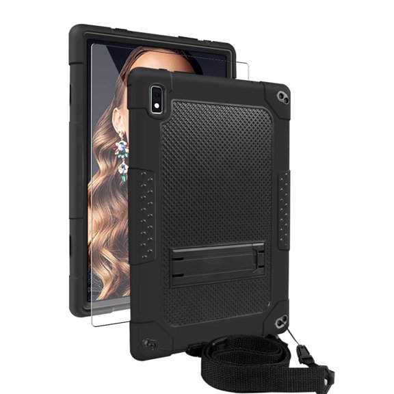 FIEWESEY for Vastking KingPad K10 Pro Tablet Case,Heavy-Duty Drop-Proof Shock-Resistant Kids Friendly Rugged Cover for Vastking KingPad K10 Pro 10.1 inch+Screen Protector (Black/Black,1 Pcs)