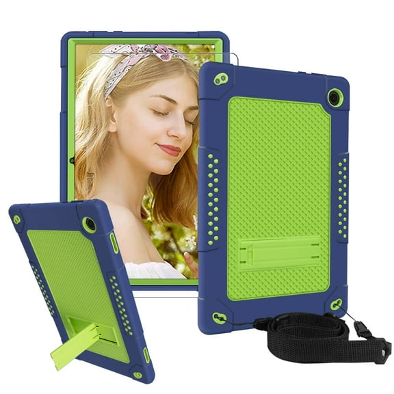 FIEWESEY for Walmart Onn 11.6 Pro Tablet Case,Heavy-Duty Drop-Proof Shock-Resistant Kids Friendly Rugged Cover for Walmart Onn 11.6 Pro Tablet(Model:100043279)+Screen Protector (Navy/Green,1 Pcs)