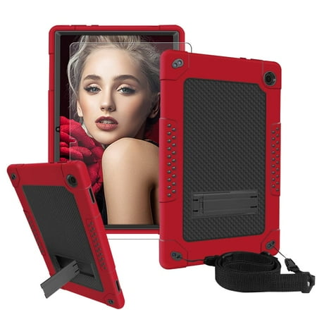 FIEWESEY for Walmart Onn 11.6 Pro Tablet Case,Heavy-Duty Drop-Proof Shock-Resistant Kids Friendly Rugged Cover for Walmart Onn 11.6 Pro Tablet(Model:100043279)+Screen Protector (Red/Black,1 Pcs)