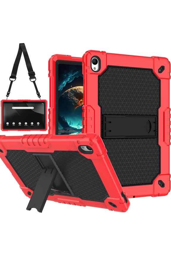 for Walmart Onn 11 inch Tablet Pro 2024 Model Case/Onn 11 inch Tablet Pro Model 100146660 Hybird Case Kids Friendly with Stand for Walmart Onn 11" Tablet Pro 2024 Released (Red/Black)