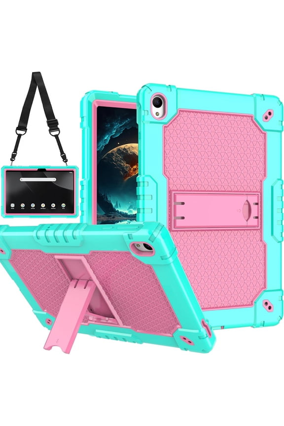 for Walmart Onn 11 inch Tablet Pro 2024 Model Case/Onn 11 inch Tablet Pro Model 100146660 Hybird Case Kids Friendly with Stand for Walmart Onn 11" Tablet Pro 2024 Released (Green/Pink)