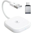 thumbnail image 1 of FIEWESEY Wireless CarPlay Adapter for iPhone,CarPlay Dongle for OEM Wired CarPlay Cars,Convert Wired to Wireless CarPlay,Support Online Update Plug & Play Easy Use & Easy to Install (White-Square), 1 of 7