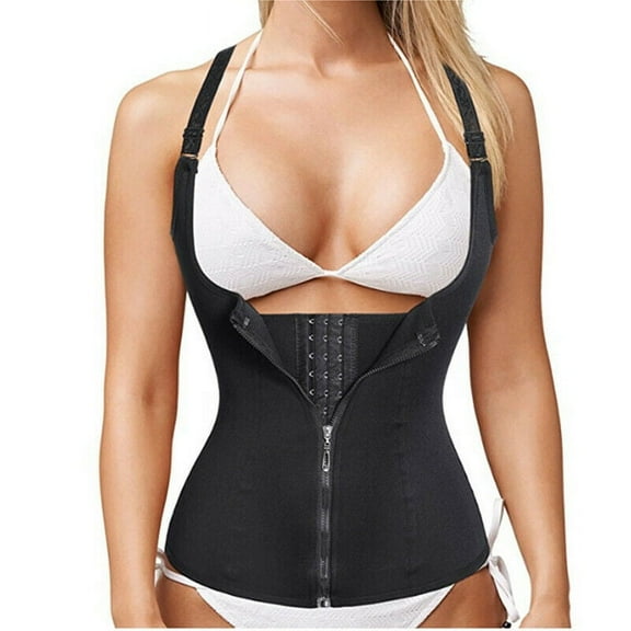 FIEWESEY Women Fitness Waist Trainer Girdles Slimming Belt Waist Cincher Shapewear Vest Tummy Control Slimming Corset (Black,4XL)