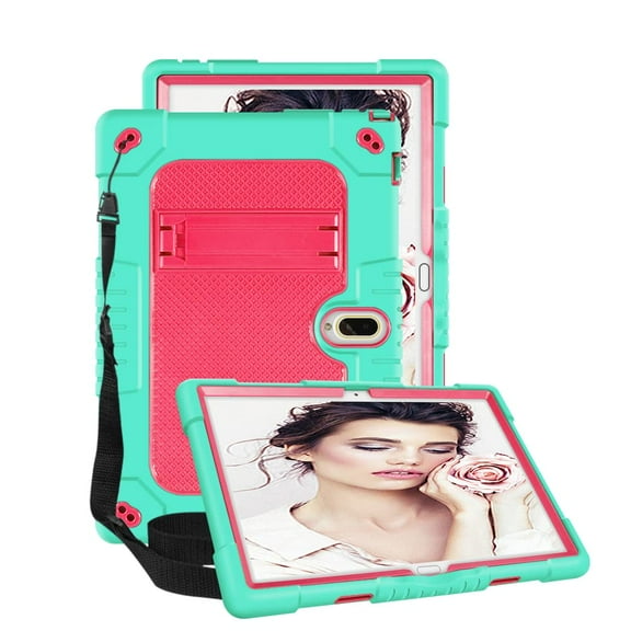 FIEWESEY for ZONKO K118 Tablet Case,Shockproof Rugged Kids Protective Case for Feonal K116/MAGCH M210/M101/L21/MEIZE K116/K118/Xiashuanghu RS10/Kaktin/TPSPAD Android 10 10 inch Tablet(Green/Pink)