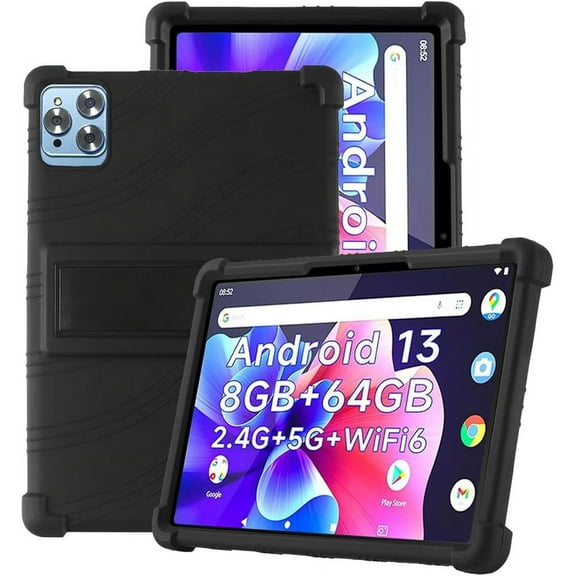 FIEWESEY For aiprotablet K10/Moderness MB1001 10.1 inch tablet Case Shockproof Soft Silicone Lightweight Kids Case with Stand for Vortex TAB10/DOOGEE T10/T10S/HAPPYBE/Velorim/ZZB 10.1"Tablet - Black
