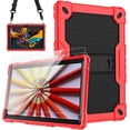 thumbnail image 1 of FIEWESEY case for Dragon Touch Notepad K10, MAX10 Plus Case, Built in Stand Shoulder Strap with Screen Protector for FEONAL K118 K101 Veidoo T80 Plus 10.1 inches Tablet (Red/Black/2 PC), 1 of 5
