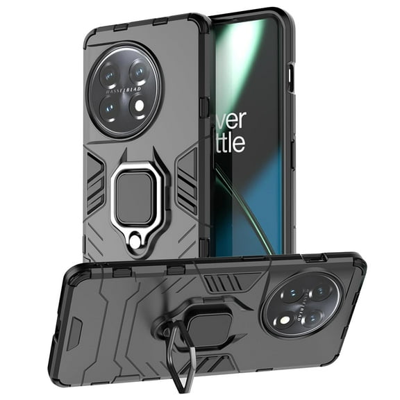FIEWESEY for One Plus 11 5G Phone Case, Shoftproof Military Grade Drop Protective Case with Kickstand Rugged Phone Case for One Plus 11 5G (Black)