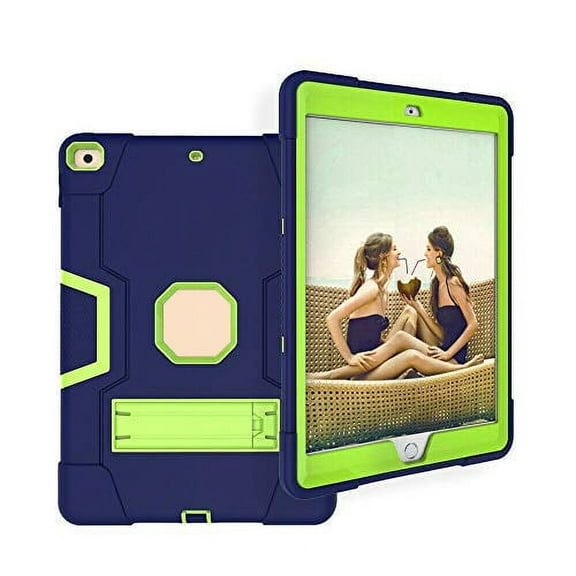 FIEWESEY for iPad 10.2 inch 9th Gen case,iPad 10.2 inch 7th/8th Gen Case,Heavy Duty Shockproof Rugged Protective with Stand for Apple iPad 10.2 inch Tablet 2019/2020/2021 Released(Navy/Green)