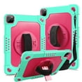 thumbnail image 1 of FIEWESEY for iPad Air 6th Gen Case, Hand Strap Rotatable Stand Kids Shockproof Cover for iPad Air (6th,5th and 4th Gen)/iPad Pro 11 2020/2018/2021/2022/2024 Tablet(Green/Pink), 1 of 7