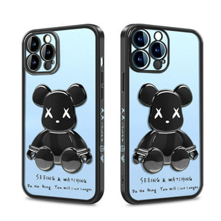 Soatuto for iPhone 12 Pro Phone Case Cool Bear Shockproof Protection Case with Hand Strap Soft Silicone TPU Bumper and Hard PC Pattern Back Luxury
