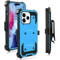 thumbnail image 1 of FIEWESEY for iPhone 14 Plus Phone Case,High Impact Resistant Armor Holster Case with Kickstand+Swivel Belt Clip Holster Built-in Screen Protector for iPhone 14 Plus(Blue), 1 of 6