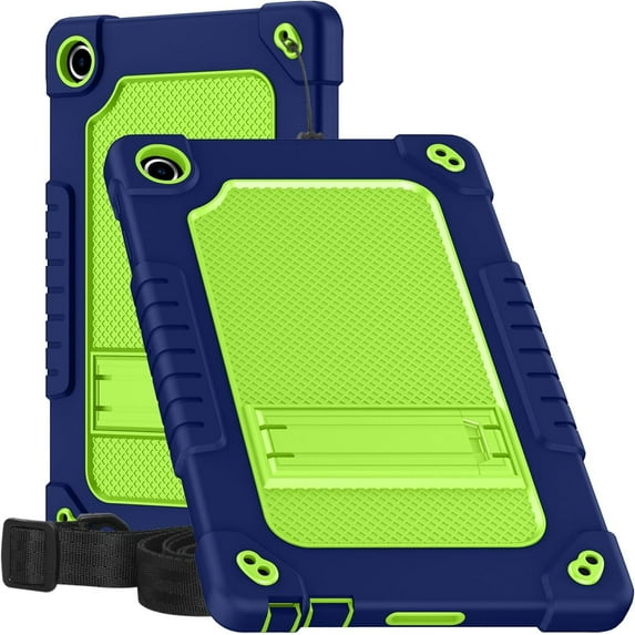 FIEWESEY for onn. 10.4" Tablet Pro 2023 Case Built in Kickstand Hybrid Protective Case Shell & Shoulder Strap for onn. 10.4" Tablet Pro/Walmart onn. 10.4" Tablet Pro 2023 Model 10011060,2*Navy+Green