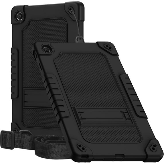 FIEWESEY for onn. 11" Tablet Pro 2023 Case Built in Kickstand Heavy Duty Protective Case Hard Back Case with Kickstand Shoulder Strap for Walmart onn. 11" Tablet Pro 2023 Model 100110027,2*Black