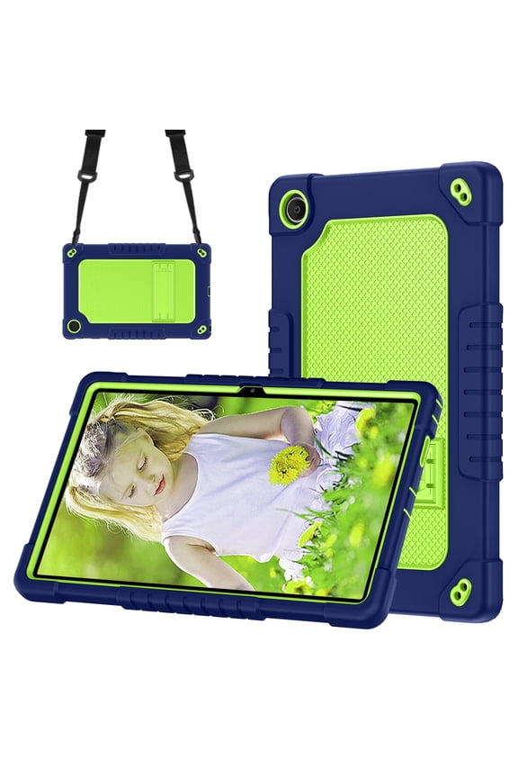 for onn. 11" Tablet Pro 2023 Case Built in Kickstand Hybrid Protective Case Shell & Shoulder Strap for onn. 11" Tablet Pro/Walmart onn. 11" Tablet Pro 2023 Model 100110027 - Navy Green