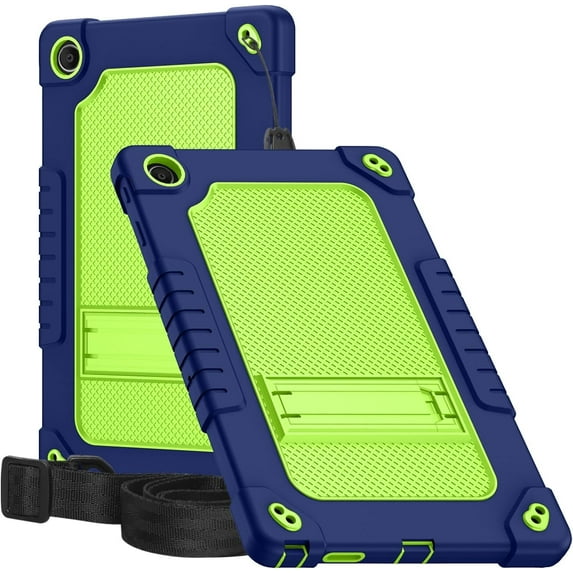 FIEWESEY for onn. 11" Tablet Pro 2023 Case Built in Kickstand Hybrid Protective Case Shell & Shoulder Strap for onn. 11" Tablet Pro/Walmart onn. 11" Tablet Pro 2023 Model 100110027,2*Navy Green