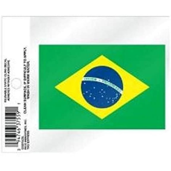 Brazil 3 Inch Static Cling, Full Clear Adhesive Backing, Easy Peel and Stick Application, Removable and Reusable, Made in the USA