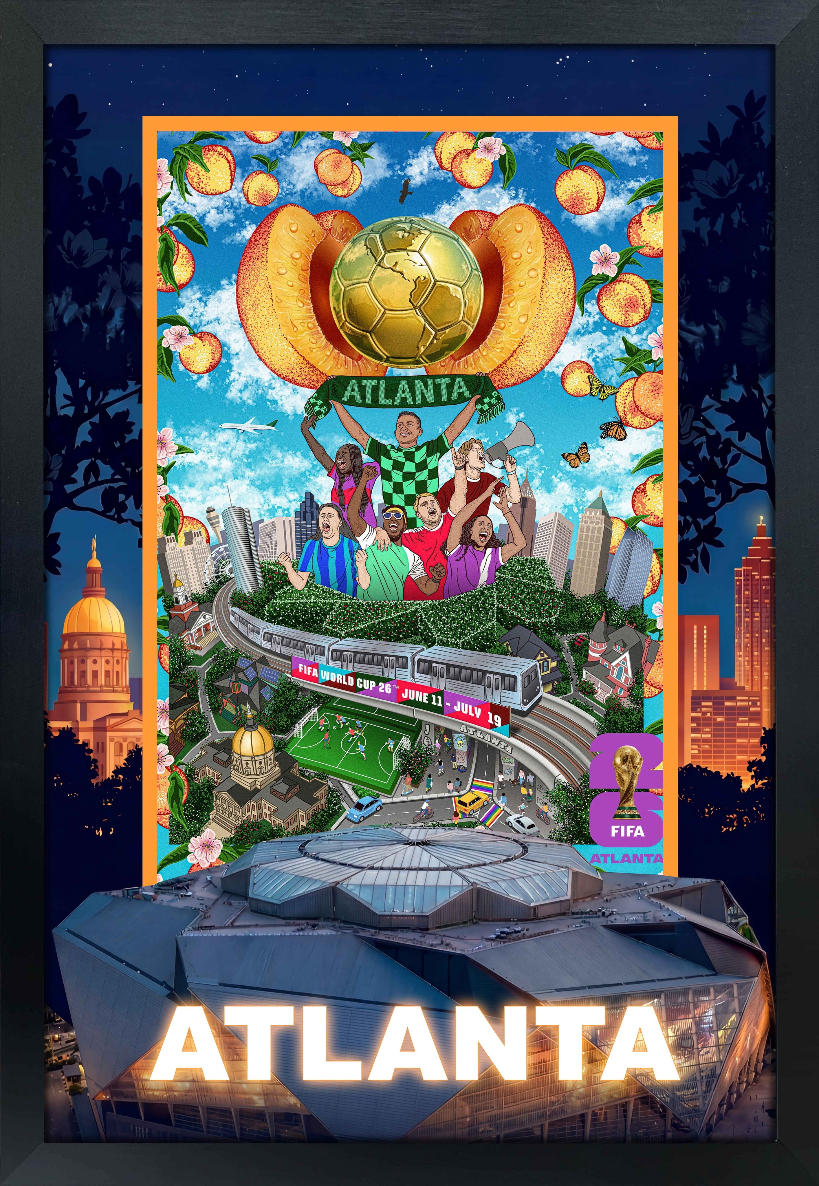 Fifa Frame FIFA World Cup 2026 Atlanta Host City Framed Poster - Shadow Box Frame ...
