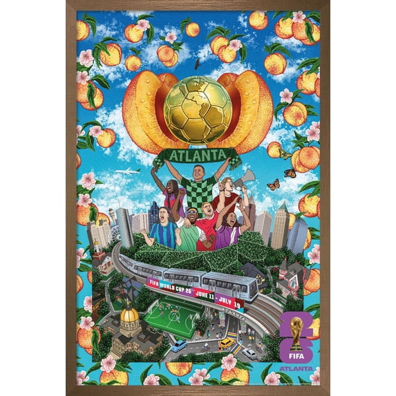 FIFA World Cup 2026 - Atlanta Wall Poster, 14.725" x 22.375" Framed