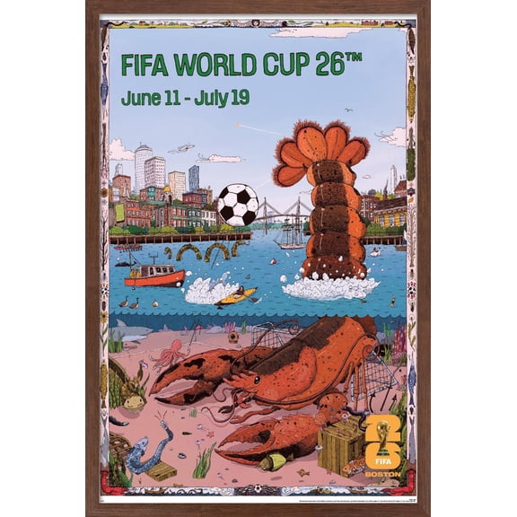 FIFA World Cup 2026 - Boston Wall Poster, 22.375" x 34" Framed