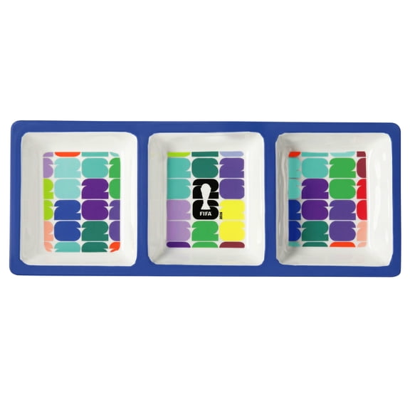 FIFA World Cup 2026 Melamine 3-Section Serving Tray Dish with Blue Boarder