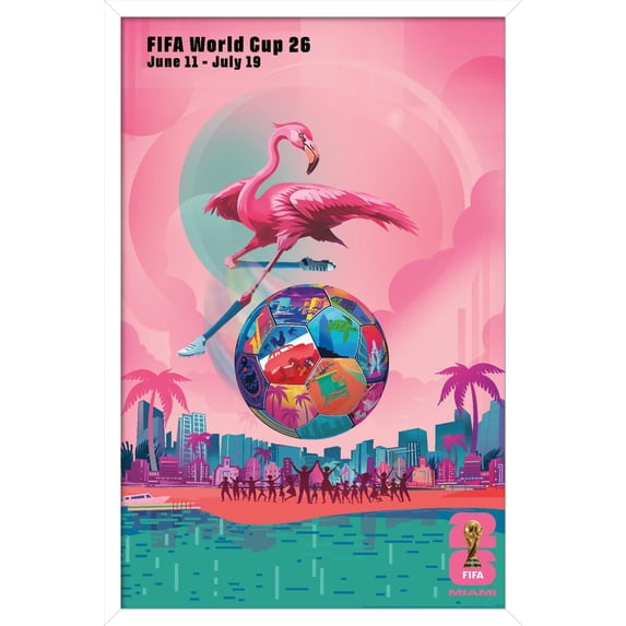 FIFA World Cup 2026 - Miami Wall Poster, 14.725" x 22.375" Framed