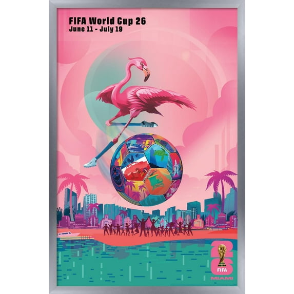 FIFA World Cup 2026 - Miami Wall Poster, 22.375" x 34" Framed
