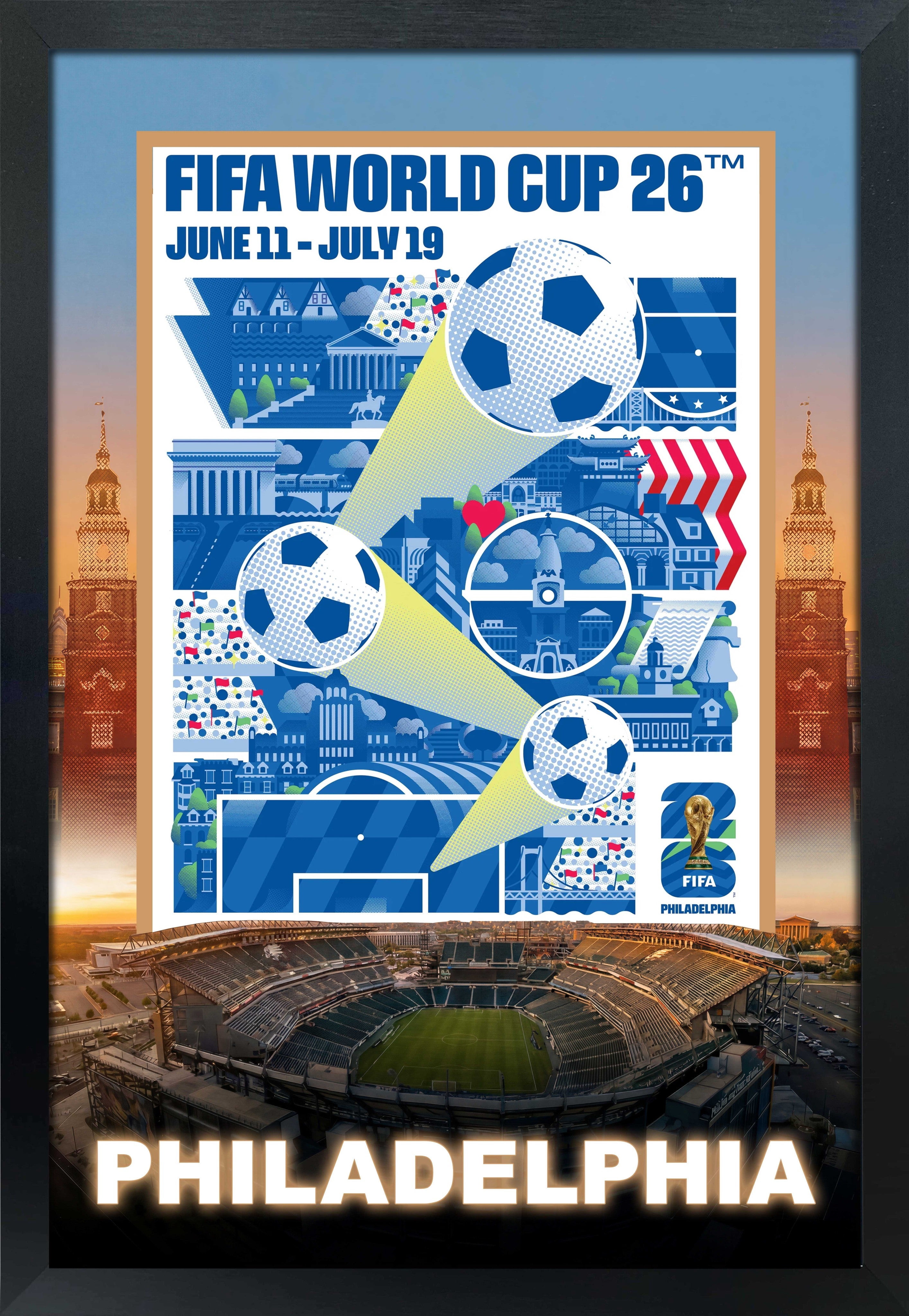 Fifa Frame FIFA World Cup 2026 Philadelphia Host City Framed Poster - Shadow Box ...