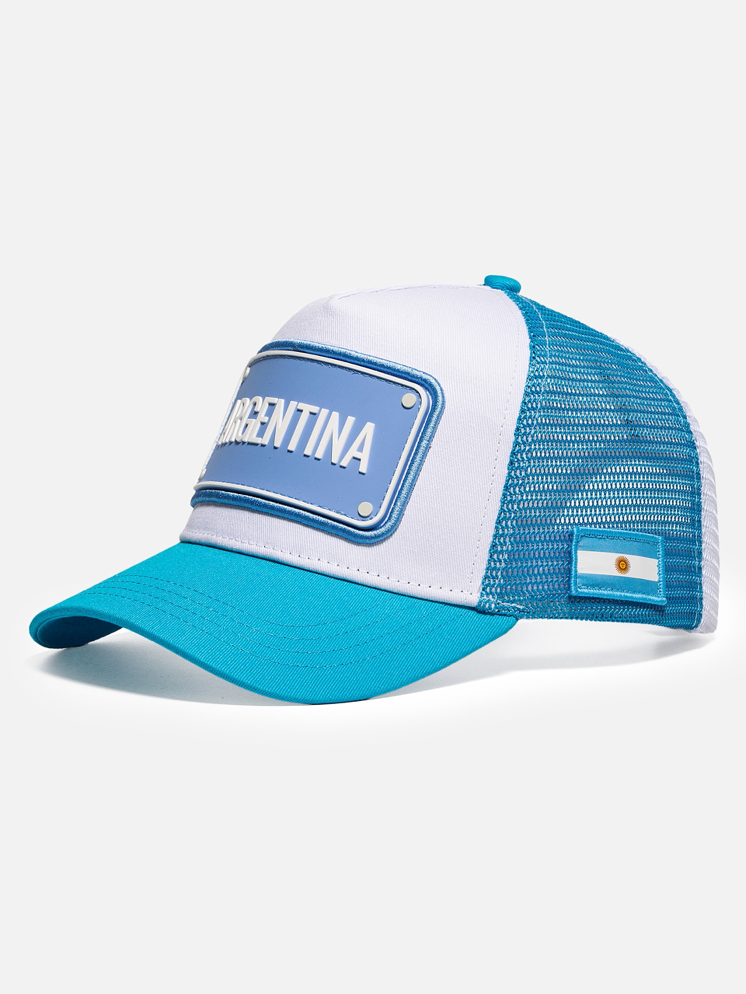 FIFA World Cup 2026 Rubber Country Patch Trucker Soccer Cap - Argentina