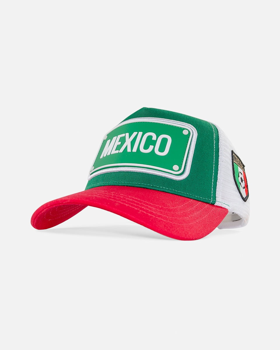 FIFA World Cup 2026 Rubber Country Patch Trucker Soccer Cap - Mexico
