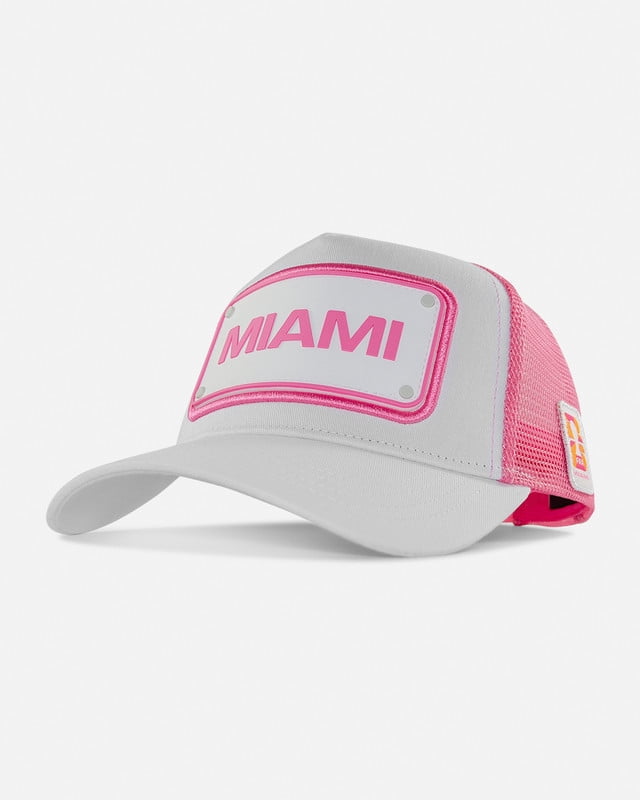 FIFA World Cup 2026 Rubber Host City Patch Trucker Soccer Cap - Miami