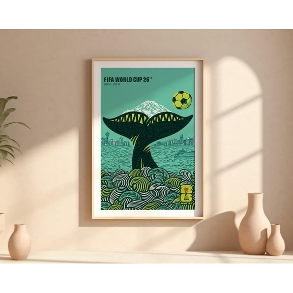 FIFA World Cup 2026 Vintage Seattle City Sports Poster Wall Decor Size 24x36 Unframed Poster