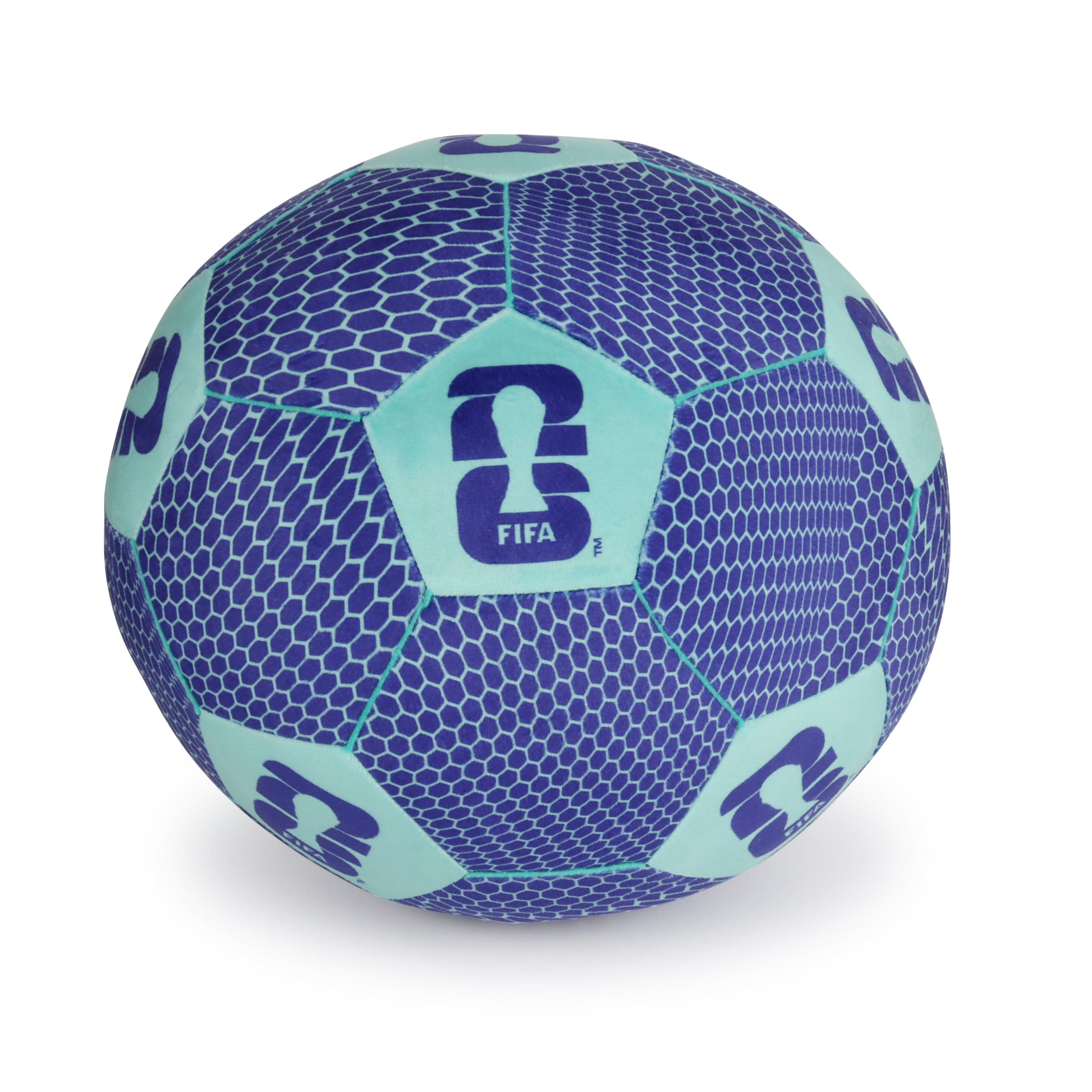 FIFA World Cup Blue Plush Soccer Ball Pillow, 12, Polyester