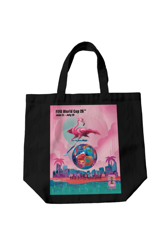 FIFA World Cup Host City Tote Bags, Soccer Fan Reusable Travel & Stadium Shoulder Bag, Miami
