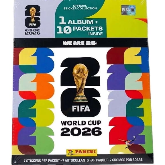 FIFA World Cup Panini 2026 Soccer Sticker STARTER Kit [1 Album & 10 Packs]