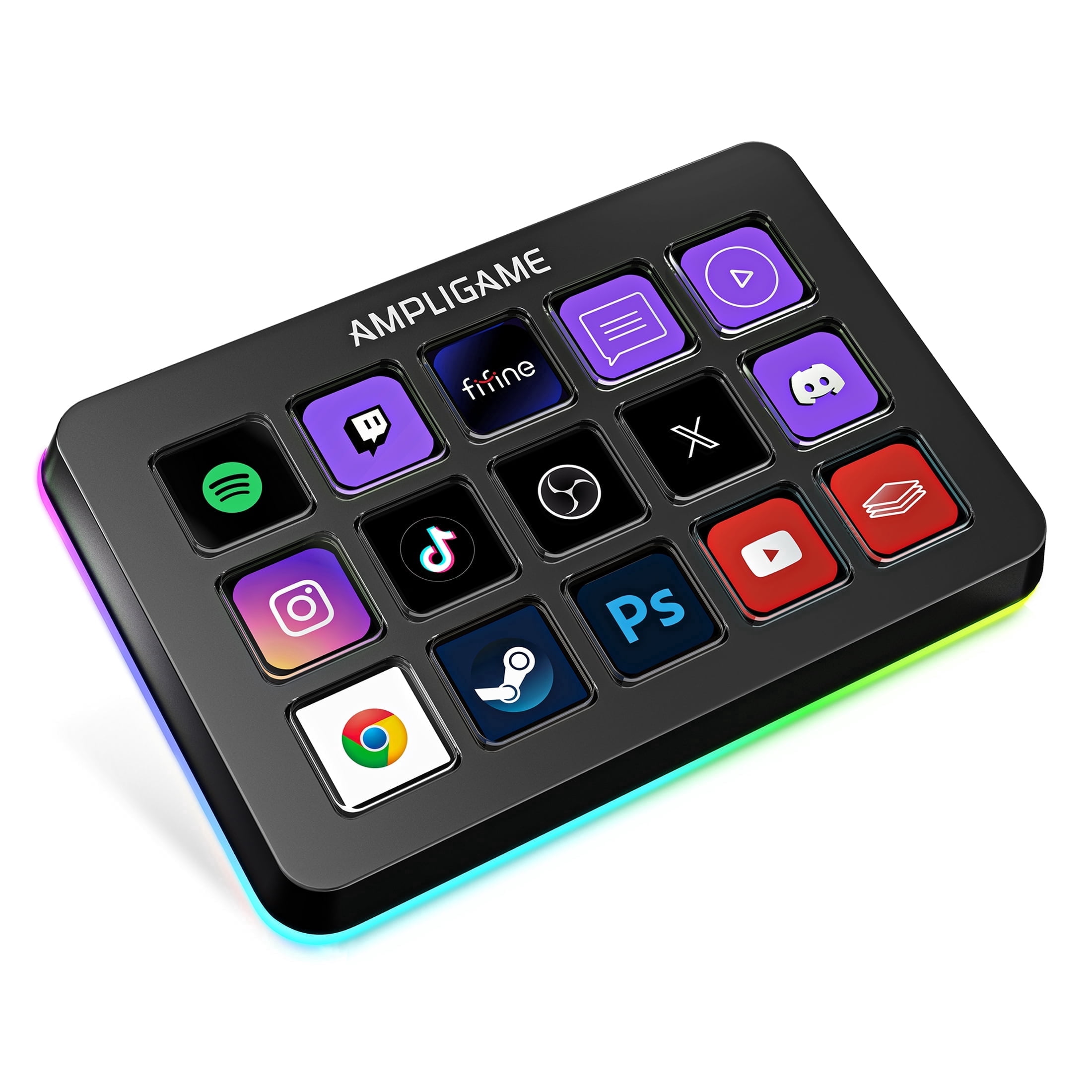 FIFINE D6 Control de Streaming con 15 Teclas de Macros Personalizables, Plataforma de Control de Streaming con Acciones de Gatillo en Software para OBS/Twitch/YouTube, PC, Mac