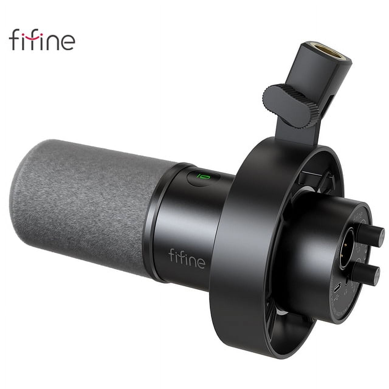 FIFINE Dynamic USB/XLR Microphone with Gain Knob/Touchmute/Headphone