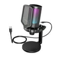 thumbnail image 1 of FIFINE Gaming Microphone for PC Computer PS5 PS4 Laptop, USB Streaming Microphone with RGB, Condenser, Mute Button, Gain Control for Recording-A6NEO, 1 of 11