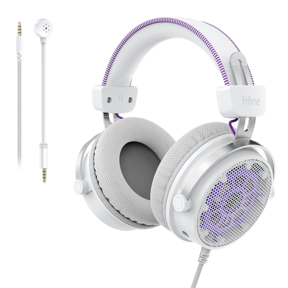 FIFINE HD18 Studio Open-back Headphones with Microphone for DJ, Music Monitor, Studio Recording, Wired Over Ear Headphones with 3.5mm Connect