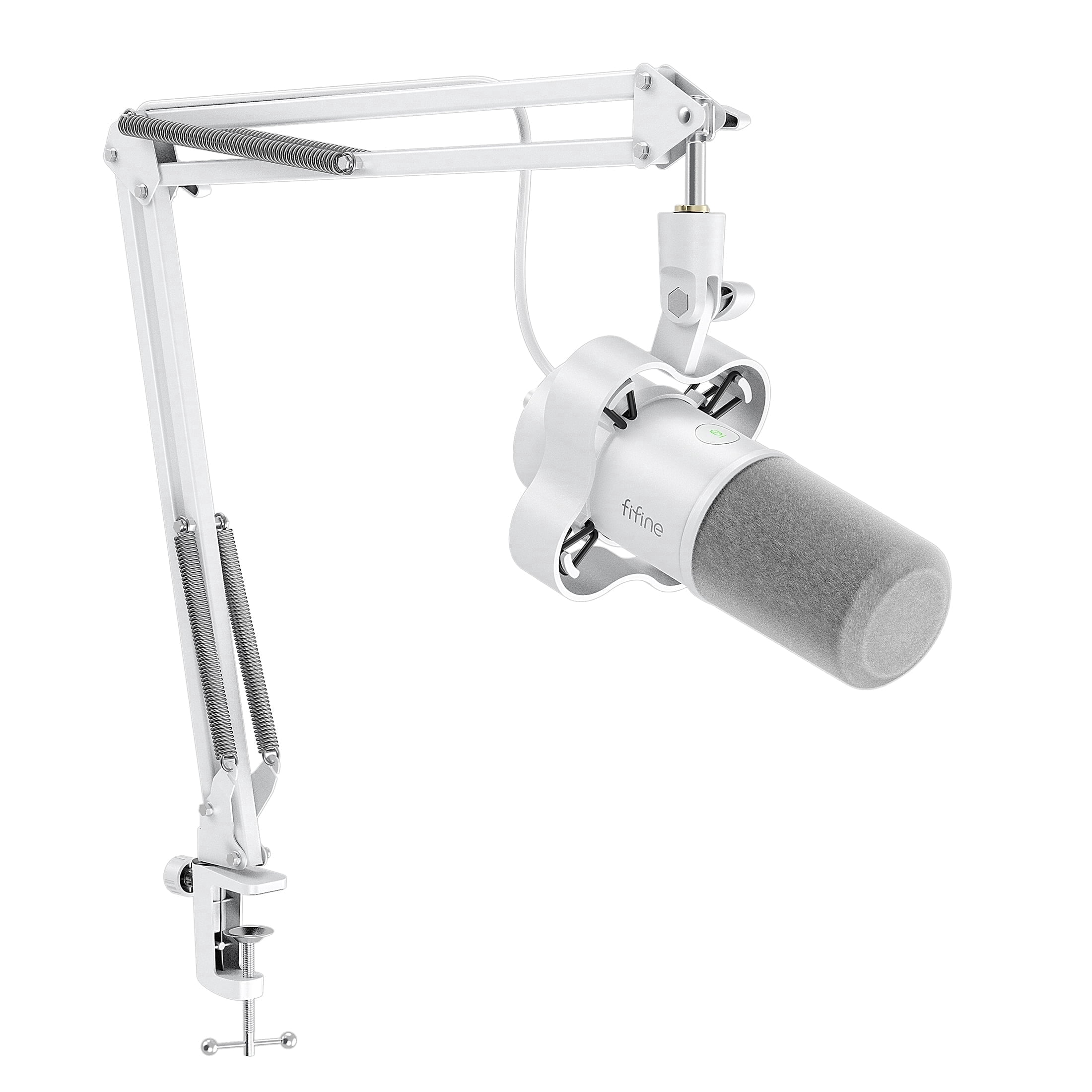 FIFINE K688 Podcast Dynamic Microphone with Boom Arm Stand, XLR USB Studio Microphone Kit for PC Computer, Gaming Mic with Clear Voice, Mute Button, Headphone Jack for Recording, K688CTW