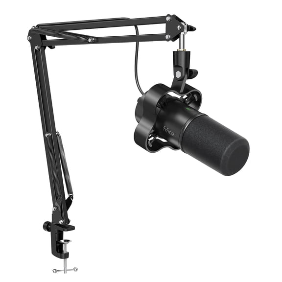 FIFINE K688 Podcast Dynamic Microphone with Boom Arm Stand, XLR USB Studio Microphone Kit for PC Computer, Gaming Mic with Clear Voice, Mute Button, Headphone Jack for Recording, K688CT
