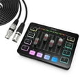 thumbnail image 1 of FIFINE SC3 Gaming Audio Mixer, 4 Channels Audio Interface with XLR/6.35mm/3.5mm Inputs, RGB Streaming Sound Card with Monitor, 48V Power, Mute Button, 1 of 10
