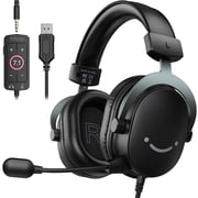 FIFINE H9 Gaming Headset, USB/3.5mm Headphone with Microphone for PC Computer, Xbox, PS5/PS4, 330g Lightweight, 7.1 Sound, Volume Control for Gamer