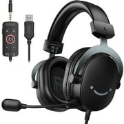 FIFINE PC Gaming Headset with Microphone for Xbox, PS5/PS4, Switch, Phone, Wired Headphones with 124“ USB Cable, 3.5mm Jack, 7.1 Surround Sound, Lightweight, Noise Canceling, Gain Control–H9