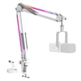 thumbnail image 1 of FIFINE RGB Heavy-Duty Boom Arm Stand for 3.3lb Microphone, 30 inch Adjustable Suspension Mic Arm with 3/8" to 5/8" Adapter, 2in Clamp Mount for Gaming/Streaming, 1 of 9