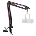 thumbnail image 1 of FIFINE RGB Heavy-Duty Boom Arm Stand for 3.3lb Microphone, 30 inch Adjustable Suspension Mic Arm with 3/8" to 5/8" Adapter, 2in Clamp Mount for Gaming/Streaming, 1 of 9