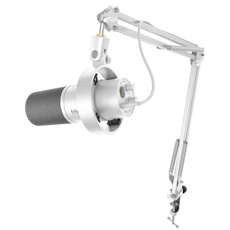 FIFINE K688 Dynamic Microphone with Boom Arm Stand, XLR USB Studio