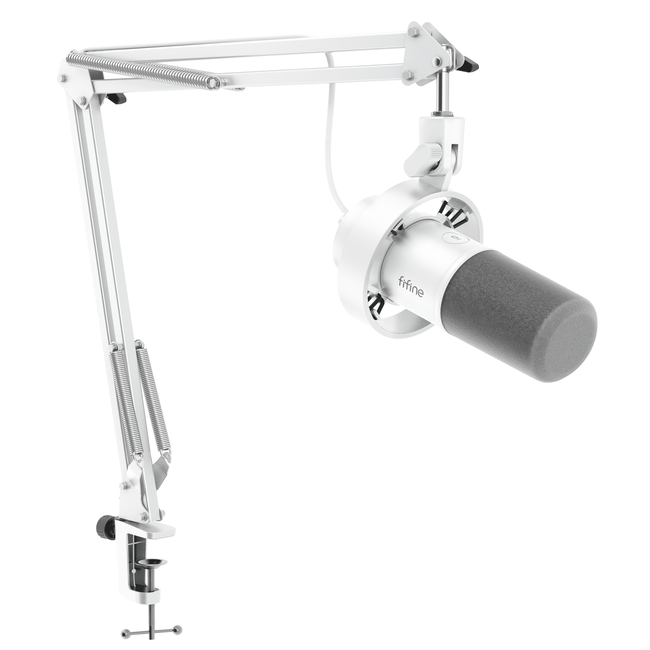 FIFINE K688CT ダイナミックマイク USB/XLR ホワイトアーム付 USB/XLR Recording Microphone with Dyanmic Capsule, Touch