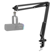 FIFINE Sturdy Boom Arm Stand for Microphone, Adjustable Suspension Microphone Boom Arm with 3/8" to 5/8" Adapter, 2in Heavy Desk Clamp Mount for Gaming/Podcast/Streaming