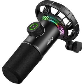 FIFINE USB Gaming Microphone, RGB Dynamic Mic for PC Computer with Mute Button, 3.5mm Headphone Jack for Streaming, Podcast, YouTube, Discord K658